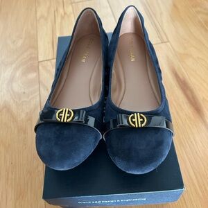 Cole Haan Women's Dark Blue Suede Loafers